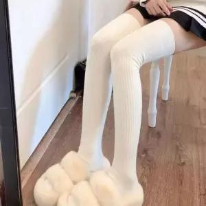 [룽스_62]반바지 패션 앙고라양말 골지 스타일 오버 니삭스