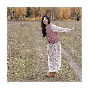여성 조끼 면 전판 코듀로이 가을 빈티지 솔리드 싱글 코트 나시 DUCHI3