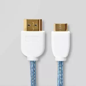 [룽스_63]HDMI TO dp케이블 HDMI(Mini)케이블 투명 청색