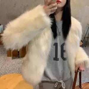 겨울아우터 여성 인조 폭스 퍼자켓 노칼라 페이크퍼