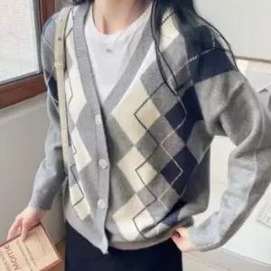 아가일 V라인 가을 봄 기본 학생 출퇴근 데일리 가디건겨울