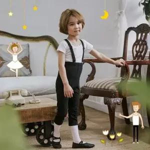 남아멜빵칠부발레복셋트 /남아동발레복 /멜빵바지 발레복
