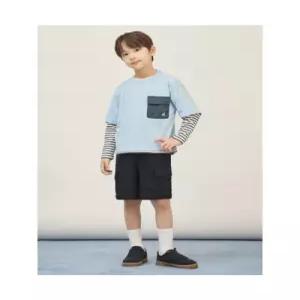 빈폴 키즈 스트라이프 레이어드 반팔 & 긴팔 2PCS 상상세트 스카이 블루 BI574