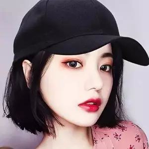 모자일체형 단발머리 짧은가발 단발가발 (HSJ-WF89EB3)