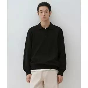 MUSINSA STANDARD 워셔블 수피마 코튼 긴소매 니티드 폴로 셔츠 [블랙] 164690