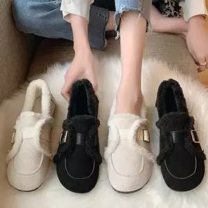 스웨이드 양털 퍼 로퍼 귀여운 데일리 슈즈 단화 로퍼