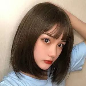 단발 시스루 보완 뱅 가발 얼굴형 여성 (HSJ-WFGFBJC)