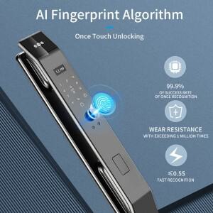 XSDTS Wifi 투야 앱 얼굴인식 스마트 도어락 (카메라, 화상 통화, 음성 인터콤, 디지털 자동 기능 포함)