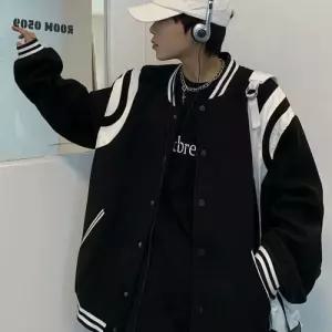오버핏 패션 기본템 힙한 스트릿 블랙 스타디움 자켓