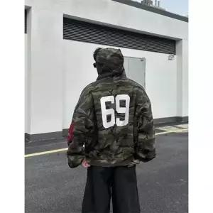 남성용 캐주얼 카디건 커플 트렌디 후드 카무플라주 상의 집업 댄디 SPO마켓1