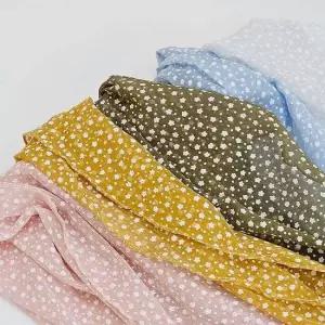화이트 미니 플라워 패턴 여성 롱 면 스카프 5Colors