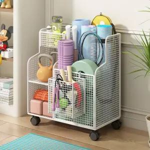 이동식 수납함 정리 카트 다용도 보관함 바구니 바퀴 운동기구 가정용 거치대 물품