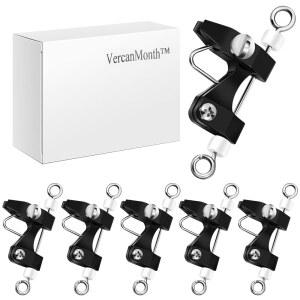 VercanMonth 6Pcs 아웃리거 릴리스 클립 다운리거 클립과 텐션 플래너 보드 낚시용 카이트 해양 낚시 액세서리 트롤링용