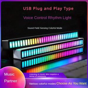 스마트 LED 라이트 바  사운드 활성화 리듬 Usb 충전식 방 장식 자동차 컴퓨터 데스크탑