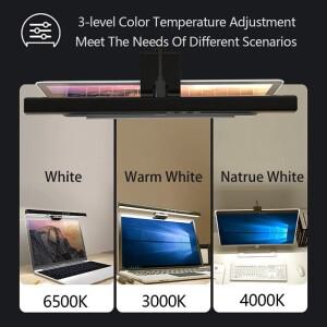 아이 케어 책상 램프 50cm LED 컴퓨터 PC 모니터 화면 라이트 바 무단 변속 독서 USB 전원 교수형 테이블
