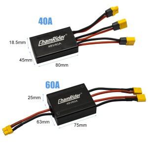 Chamrider 듀얼 배터리 방전 컨버터, 연결 어댑터, 균형 모듈, 전기 자전거 부품, 48V, 40A, 60A