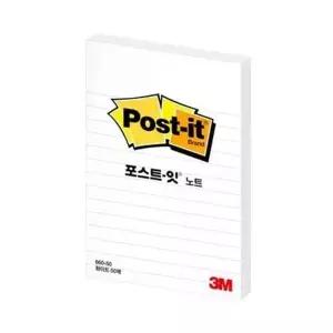 3M BL83KI76 포스트잇 660-50백색라인(스노우화이트 102x152mm)