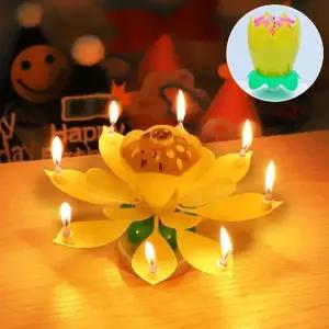 멜로디 회전 연꽃초 생일 축하 회전초 생일초 신기한 예쁜 케이크