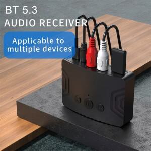 Bluetooth 5.3 오디오 수신기 3.5mm AUX RCA USB U 디스크 스테레오 음악 무선 어댑터 (PC TV 차량용 키트