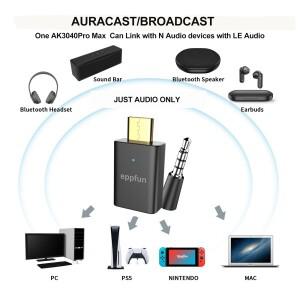 eppfun AK3040ProMax LE 오디오 USB C Bluetooth 5.4 게임 PS5 전화 PC용 Aptx 적응형 낮은 대기 시간 LC3