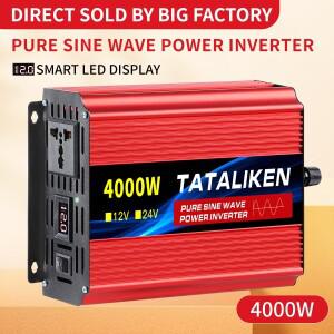 순수 사인파 인버터 1000W-4000W DC 12V AC 220V 50hz 전원 충전기 어댑터 범용 소켓