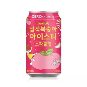 티로그 납작복숭아 아이스티 스파클링 제로 355ml x 24캔 / 제로칼로리 캔음료 탄산음료