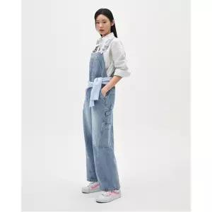 랩 [정가 129,900원]캣 브러쉬 워싱 와이드 데님 오버롤_AR1DO260