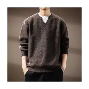 남성 데일리 니트 브이넥 스웨터 가을 풀오버 페이크 보온 코트 다올3