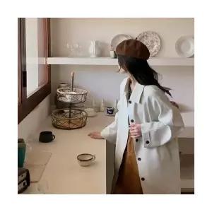 여성 데일룩 가디건 롱 하프 트렌치 가을 칼라 슬림핏 카디건 긴팔 DAOL3