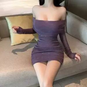 원피스 여자 망사 봄 일자 긴팔 백 고급세련핏 어깨 슬림 히프 인기1