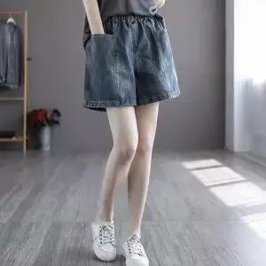 데님 여친 여름 청반바지 빅포켓 슬림핏 통통녀 밴딩 반바지 D 트렌 SPO마켓1