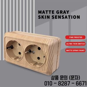 목재 페인트 벽 표면 2 소켓 플러그 접지 야외 전원 난연성 플라스틱이 있는 EU 콘센트