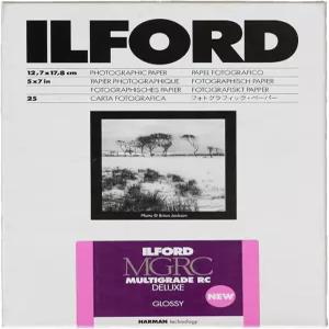 고급 토닝 기능이 있는 Ilford 멀티그레이드 RC 디럭스 글로시 흑백 사진 용지(25매 4팩) 번들(4개 품목)