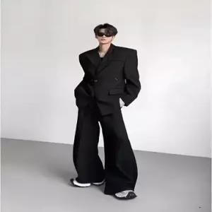남자 검정 캐주얼 정장자켓 정장 트렌디 프렌치 입체 데일리 봄가을 패드 자켓 다올3