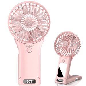 QQT 미니 4대 USB 작동식 선풍기 속도 조절식 미러가 배터리 휴대용 선풍기 장착된