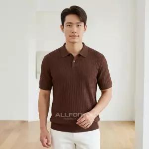 올포유 남성 꽈배기 반팔 니트 스웨터 티셔츠 AMSP62246BR