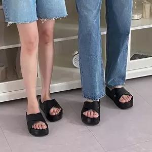 빅사이즈 슈즈 여자끈샌들 가을신상 플랫 샌들신발 힐