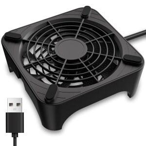 GSCOLLER X1 USB 냉각 팬, 케이블이 내장된 18dB 초조용 120mm 컴퓨터 라우터, 수신기, 앰프, DVR, 플레이스테이션, Xbox, 캐비닛 등에 적합한 휴대용 고속 기능