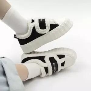 여성 캐주얼 슈즈 겨울 찍찍이 털 스니커즈 단화 캐주얼슈즈