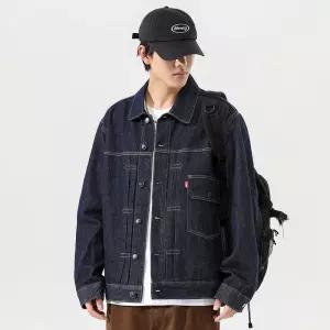 미비다 남성 청자켓 데님 헤비 워싱 코트 빈티지 가을 카고 오버사이즈 라이트 럭셔리 재킷 ADOR3