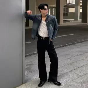 미비다 남자 데님 빈티지 가을 청자켓 워싱 숏 자켓 루즈핏 탑 시크 코트 ADOR3