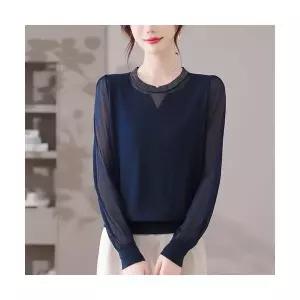 마이진 여성 가을 루즈핏 롱 셔츠 블라우스 옷 얇은 소매 니트 탑 스웨터 숏 가디건 ADOR3