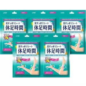 라이온 휴족시간 쿨링시트 30매 종아리 발바닥 휴족파스 일본 발파스 붓기 다리패치 마사지