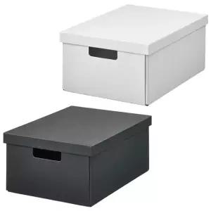 [롯데백화점]이케아 이케아 FJADERHARV 피에데르하르브 수납상자+뚜껑 중형 25x35x16