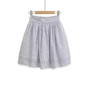솜브레로스 치마 여자 A라인 하이웨스트 쉬폰 시폰 프렌치 레이스 스트라이프 슬림핏 DOS1