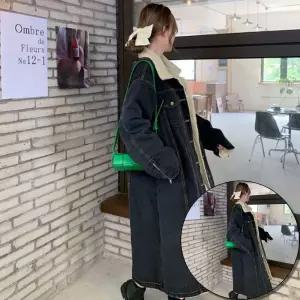 양털재킷 여자 2컬러 따뜻한 겨울아우터 데님 퍼 롱점퍼 청자켓