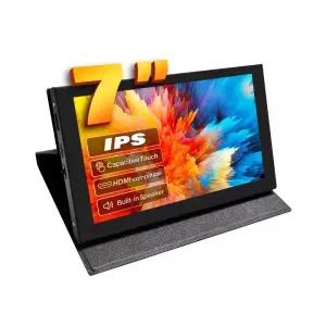 라스베리 파이 5 4 용 7 인치 IPS LCD 미니 HD 호환 범용 터치 스크린 케이스 홀더가있는 Windows PC