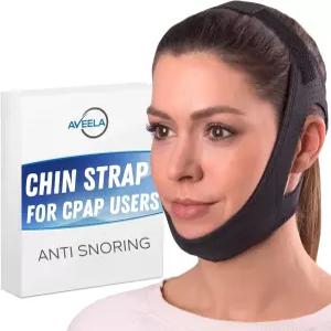 수면 및 CPAP 사용자를 위한 AVEELA 턱 스트랩 코골이 방지 무호흡증을 조절 가능한 남녀용 솔루션 입을