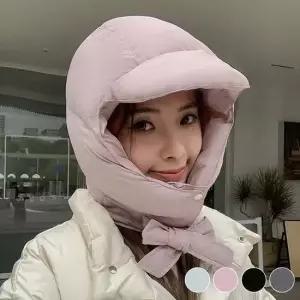 머리 목을 따뜻하게 보호해주는 페이크 패딩후드
