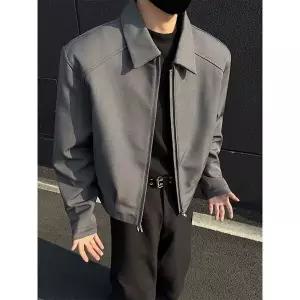 정장재킷 남성 정장 올드 머니 패드 숏 터틀넥 코트 봄가을 트렌디한 행정 재킷 admr3